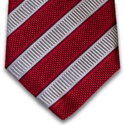 Belpasso - Red and Silver Mogador Silk Stripe