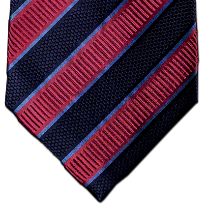 Belpasso - Navy Blue and Pink Mogador Silk Stripe