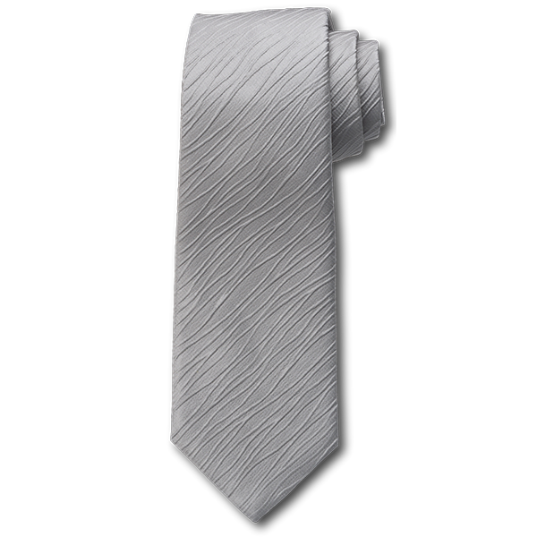 Carlo Franco Tone On Tone Ripple Stripe In Silver Seven Fold Tie