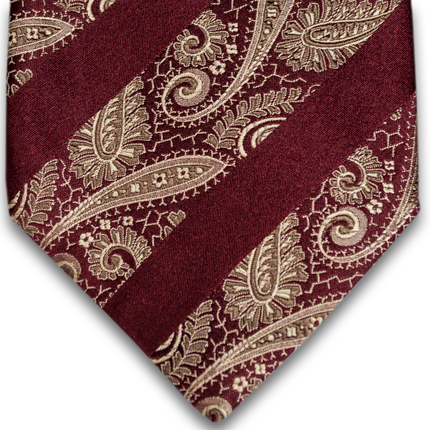 Gold and wine paisley w/ stripes