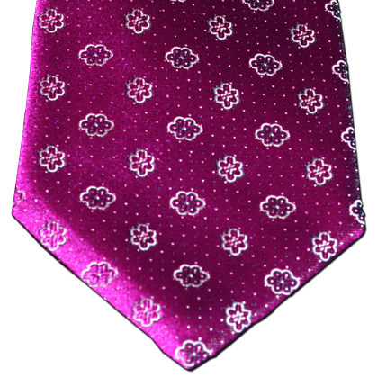 Favara - Magenta Pink Satin Silk with Floral pattern