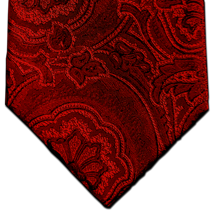 Modica - Red on Red Woven Paisley Silk