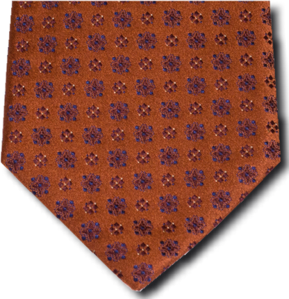 Augusta - Copper Satin Silk with neat pattern star-burst design