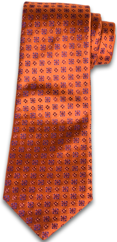 Augusta - Copper Satin Silk with neat pattern star-burst design