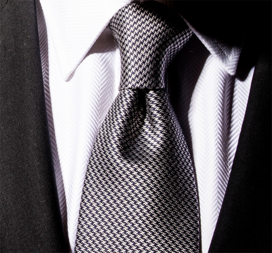 Cosimo - Black and White houndstooth Silk