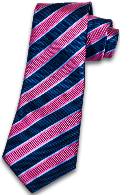 Belpasso - Navy Blue and Pink Mogador Silk Stripe
