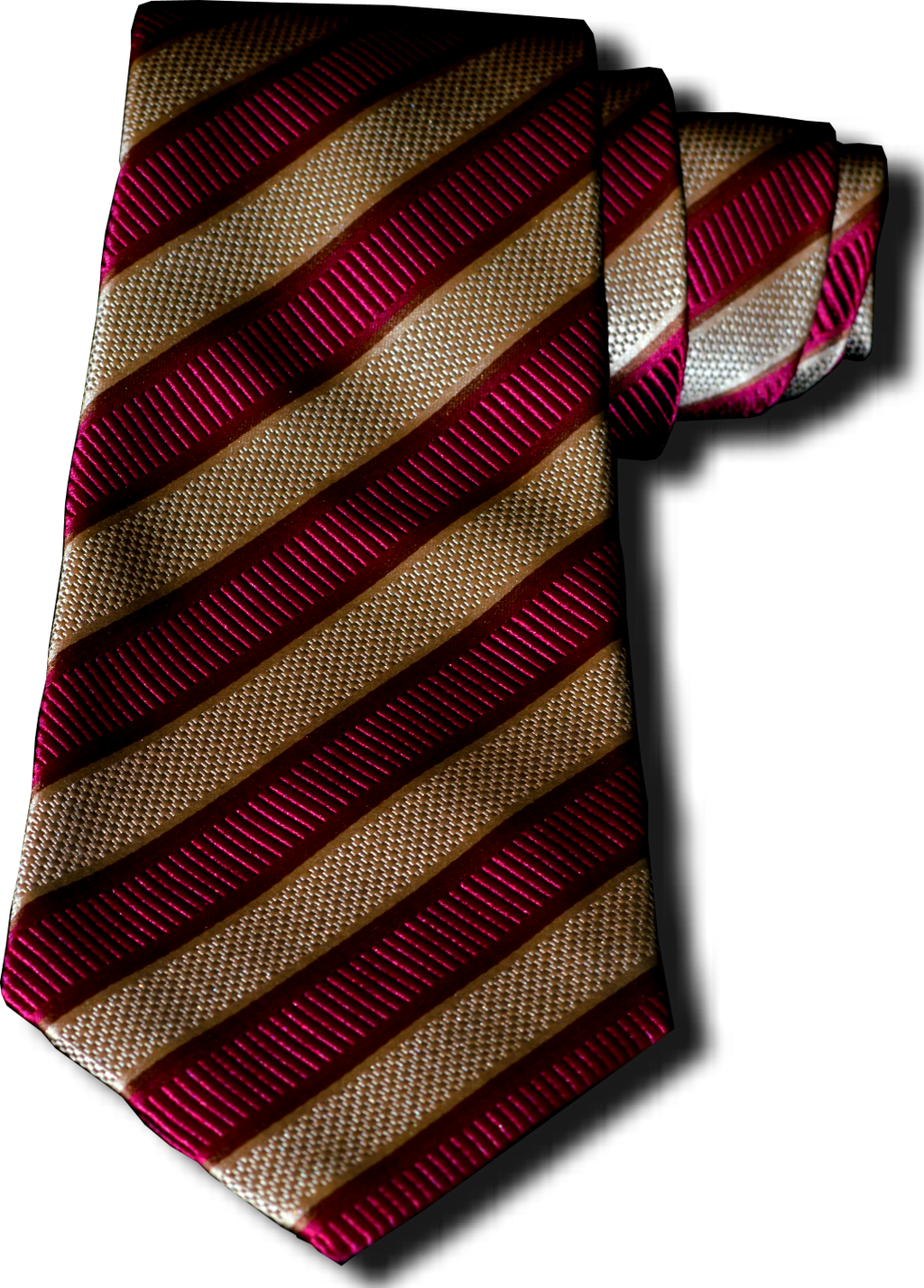 Belpasso - Wine and Khaki Taupe Mogador Silk Stripe
