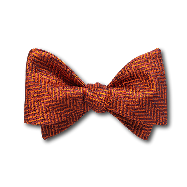 Carlo Franco Orange Woven Chevron Bow