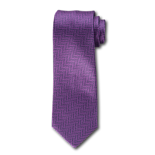 Carlo Franco Purple And Navy Woven Chevron Seven Fold Tie