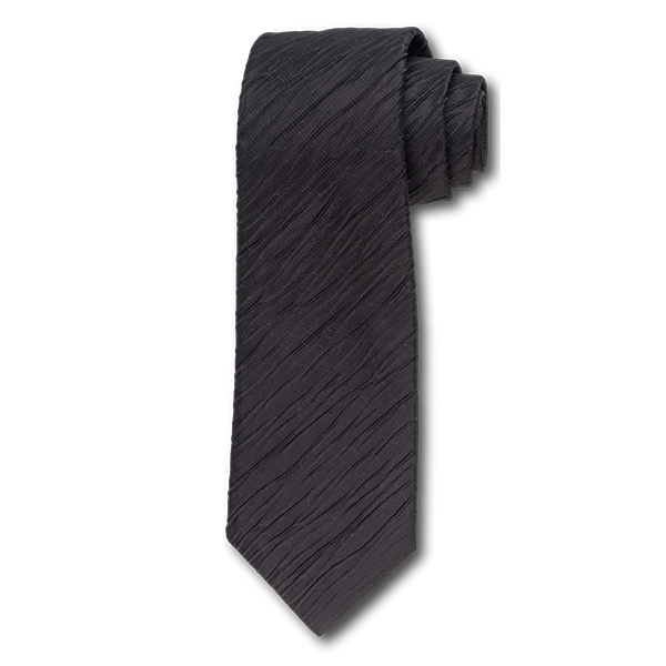 Carlo Franco Tone On Tone Ripple Stripe In Black Seven Fold Tie