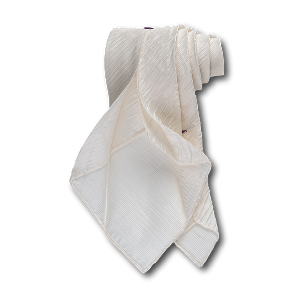 Carlo Franco Tone On Tone Ripple Stripe In Cream Unlined Seven Fold Tie
