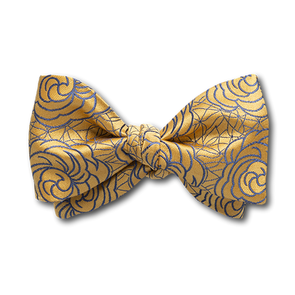 Carlo Franco Satin Floral - Yellow W Medium Blue Bow