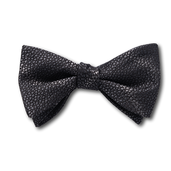 Carlo Franco Sharkskin Woven Texture Of Black Bow