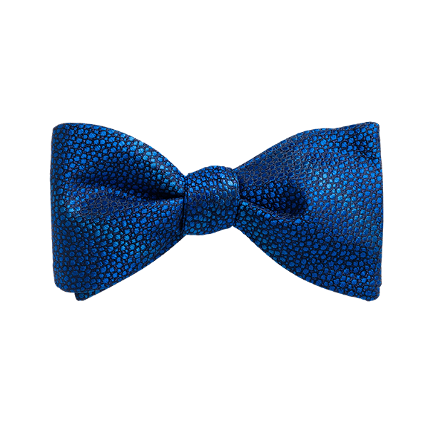 Carlo Franco Sharkskin Woven Texture Of Blue Bow