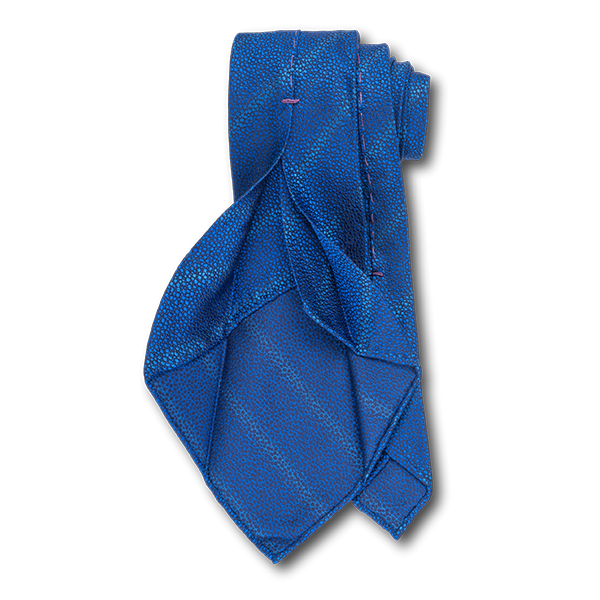 Carlo Franco Sharkskin Woven Texture Of Blue Unlined Seven Fold Tie