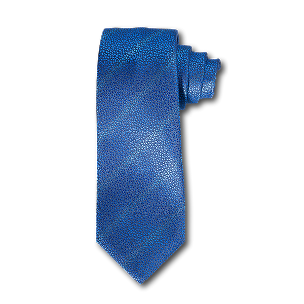 Carlo Franco Sharkskin Woven Texture Of Blue Seven Fold Tie