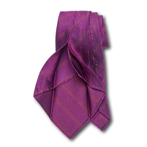 Carlo Franco Sharkskin Woven Texture Of Hot Pink Unlined Seven Fold Tie