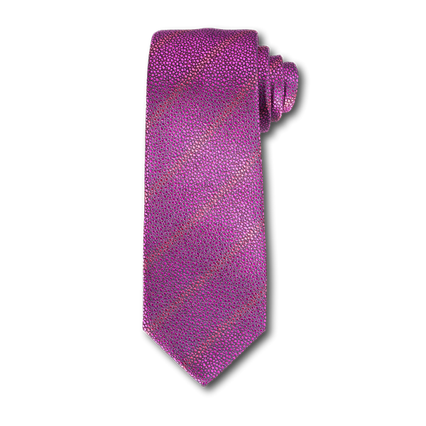 Carlo Franco Sharkskin Woven Texture Of Hot Pink Seven Fold Tie