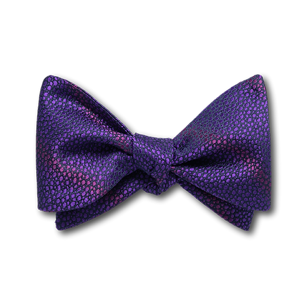 Carlo Franco Sharkskin Woven Texture Of Purple Bow