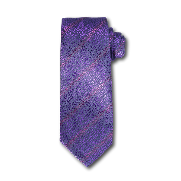Carlo Franco Sharkskin Woven Texture Of Purple Seven Fold Tie