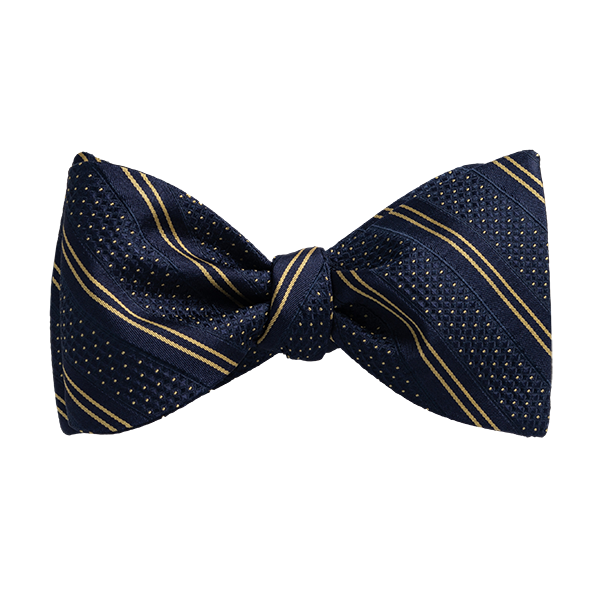 Carlo Franco Double Stripe W/ Dots - Navy W Gold Bow