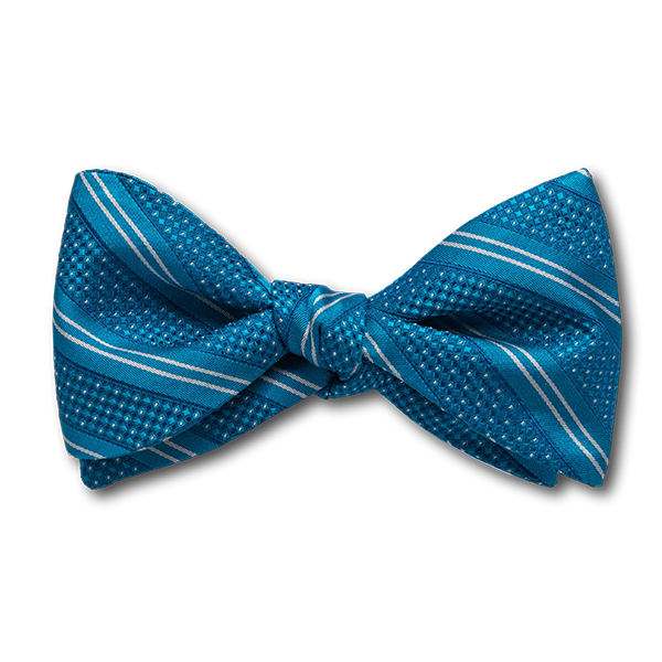 Carlo Franco Double Stripe W/ Dots - Teal W Navy And White Bow