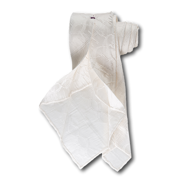 Carlo Franco Tone On Tone Twisted Stripe In Cream Unlined Seven Fold Tie