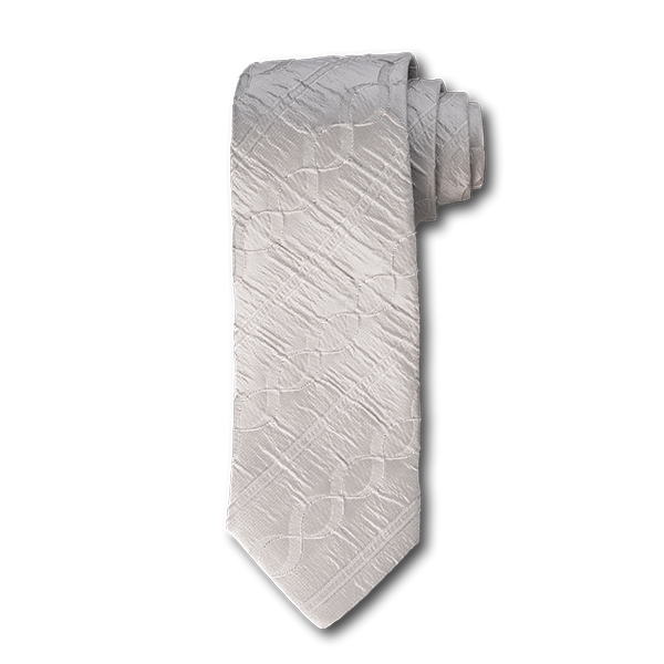 Carlo Franco Tone On Tone Twisted Stripe In Silver Unlined Seven Fold Tie