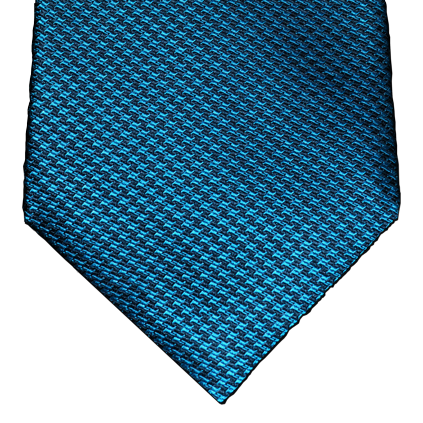 Cosimo - Navy Blue and Teal houndstooth silk