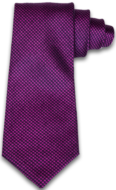 Cosimo - Magenta Pink and Navy Blue houndstooth Woven Silk