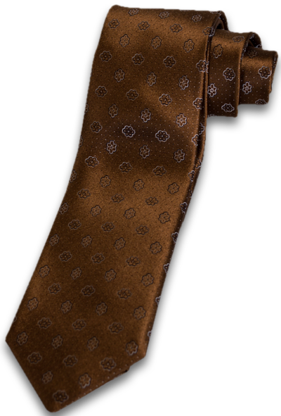 Favara - Copper Satin Silk with Floral pattern