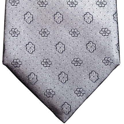 Favara - Silver Satin Silk with Floral pattern