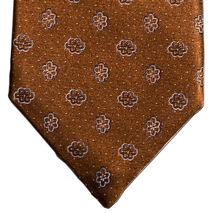 Favara - Copper Satin Silk with Floral pattern
