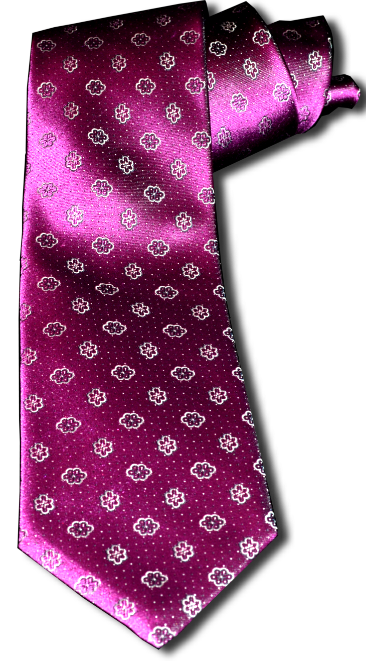 Favara - Magenta Pink Satin Silk with Floral pattern