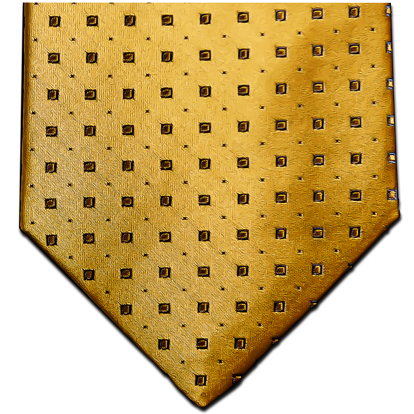 Licata - Yellow Satin Silk with light Blue Neat Pattern