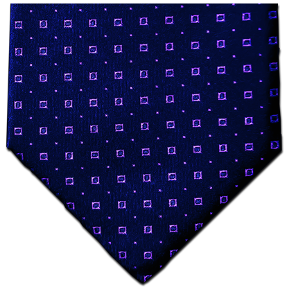 Licata - Navy Blue Satin Silk with Lavender Neat Pattern