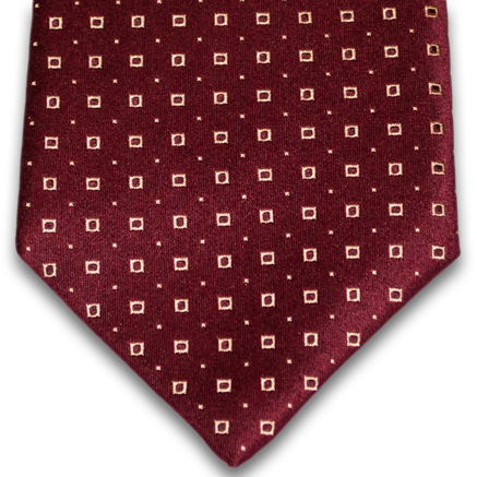 Licata - Russet Satin Silk with Gold Neat Pattern