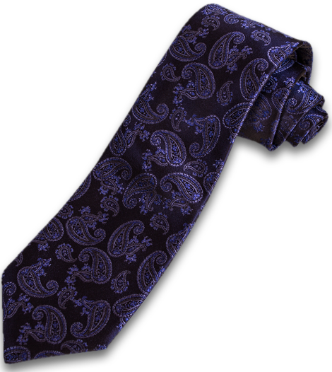 Messina - Brown with Lavender Purple Paisley Woven Silk