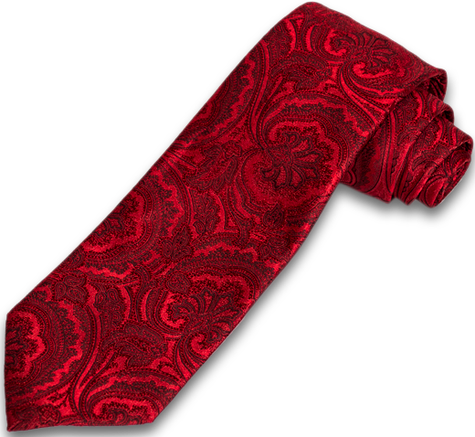 Modica - Red on Red Woven Paisley Silk