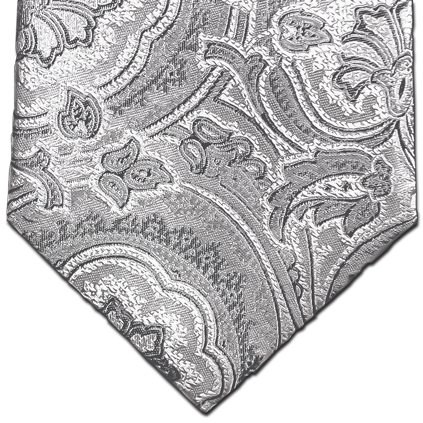 Modica - Silver Woven Paisley Silk