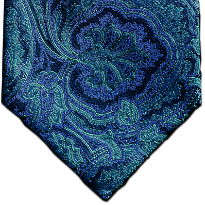 Modica - Teal and Purple Paisley Woven Silk