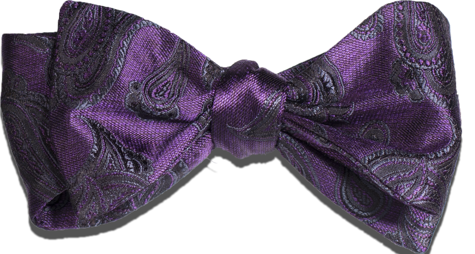 Nicolosi - Purple with gray and black Woven Paisley Silk bow tie