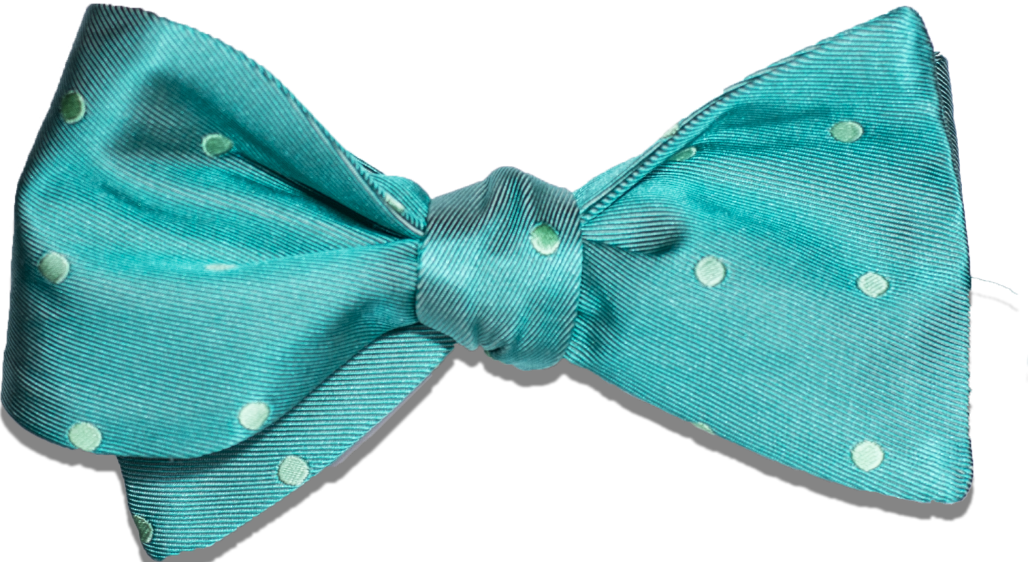Oliveri - Kelly Green and Lime Dotted Satin Silk Bow Tie