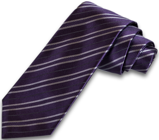 Palermo - Dusty Purple with a Silver Gray Striped Satin Mogador Silk