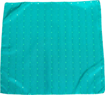 Carlo Franco Silk Pocket Square Woven of Green with a Lighter Green Dot