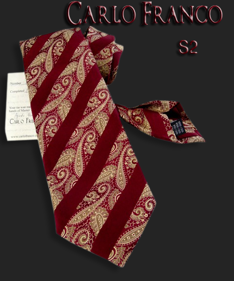 Gold and wine paisley w/ stripes