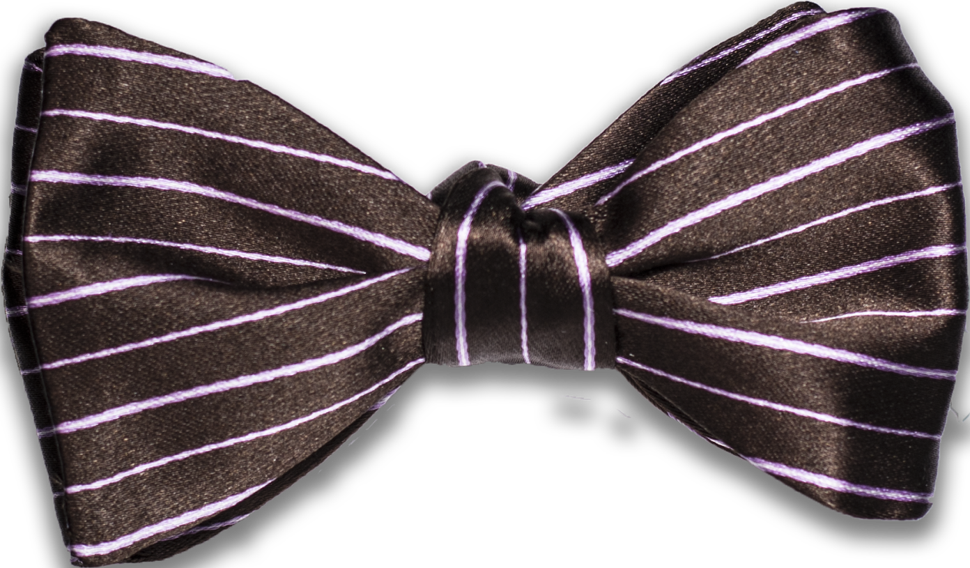 Sortino - Chocolate Brown with Pink and White Silk Bow Tie
