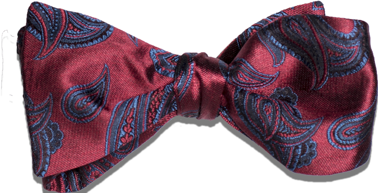 Nicolosi - Red with teal blue and black Woven Paisley Silk Bowtie