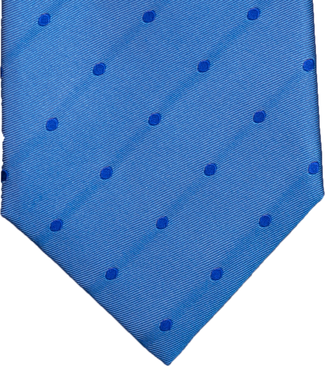 Oliveri - Aqua and Royal Blue Dotted Satin Silk