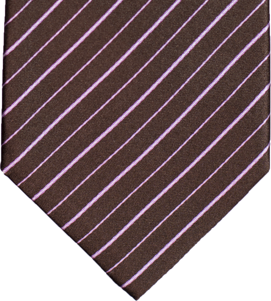 Sortino - Chocolate Brown with Pink and White Silk Bow Tie